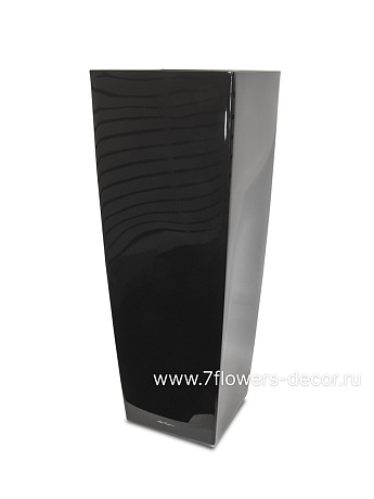Кашпо Lechuza Cubico Alto Complete black high gloss (пластик), 40x40xH105 см - фото 1