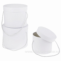 Коробка шляпная, D20xH17 см - D14xH13 см, набор (3 шт), с ручкой - фото 1