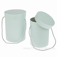 Коробка шляпная, D15xH20 см, D13xH18 см, набор (2 шт), с ручкой - фото 1