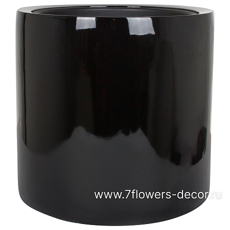Кашпо полистоун Nobilis Marco Pmlac-black Cylinder, D53хH51 см с тех.горшком - фото 1