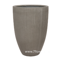 Кашпо Nobilis Marco "Vertical stripes rough-cement Round" (файкостоун), D51xH71 см - фото 1