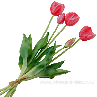Букет цветов искусственных "Тюльпан", H46 см, с силиконовым покрытием - фото 1