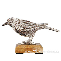 Фигура "Птица" (металл), 11,5x5xH9 см, на деревянной подставке - фото 1