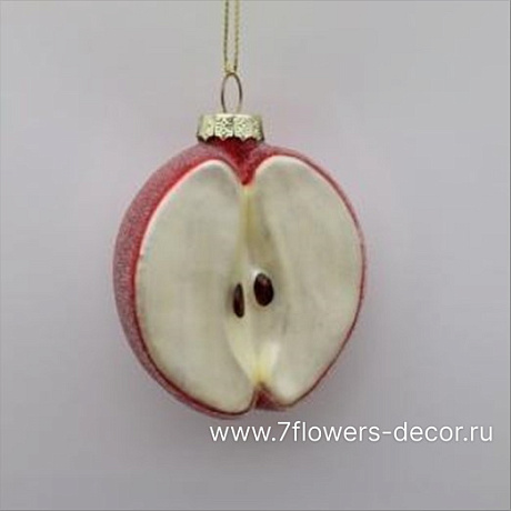 Елочная игрушка Яблоко (стекло), 7x4xH8 см - фото 1