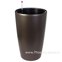 Кашпо PLANTA VITA "Vase Matt espresso" с автополивом (пластик), D33xH57 см - фото 1