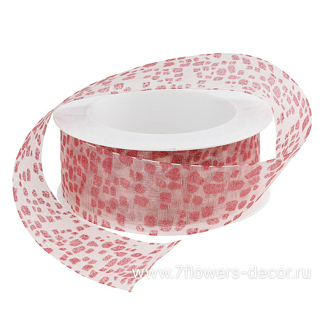 Лента декоративная Новогодняя, 40 ммx15 м - фото 1