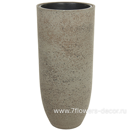 Кашпо Nobilis Marco Plain grey stone Vase (файкостоун), D43хH98 см, с тех.горшком - фото 1