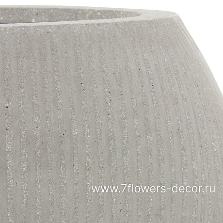 Кашпо Nobilis Marco Vertical stripes rough cement Oval (файкостоун), 46х23хH22 см - фото 2