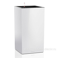 Кашпо Lechuza "Canto Premium Complete white high gloss" (пластик), 40x40xH76 см - фото 1