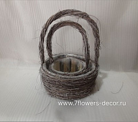 Корзина плетеная (ива), D27xH12,5/38 см, D20xH10/30 см, набор (2 шт)