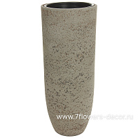 Кашпо Nobilis Marco "Plain grey stone Vase" (файкостоун), D33хH82,5 см, с тех.горшком - фото 1