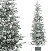 Ель искусственная заснеженная с лампочками "Тикко" (ПЭ), D90xH220 см - фото 1