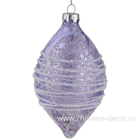 Елочная игрушка Олива (стекло), D8xH14 см - фото 1