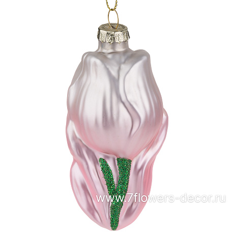 Елочная игрушка Тюльпан (стекло), 7x7xH12 см - фото 1