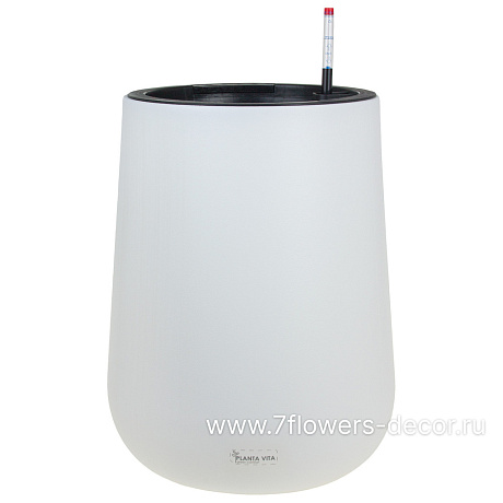 Кашпо PLANTA VITA Jar Matt white с автополивом (пластик), D34xH52 см - фото 1