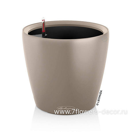 Кашпо Lechuza Color Classico Complete sand brown (пластик), D35xH32 см - фото 1