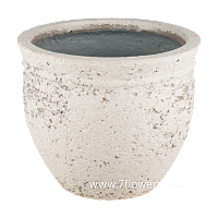 Кашпо Nobilis Marco "Plain Ivory natural stone Round" (файкостоун), D33xH28 см - фото 1