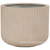 Кашпо Nobilis Marco "Vertical stripes sandy beige Round" (файкостоун), D58xH46 см - фото 1