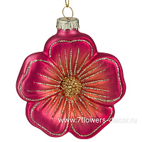 Елочная игрушка "Цветок" (стекло), 8,5x4xH9 см - фото 1