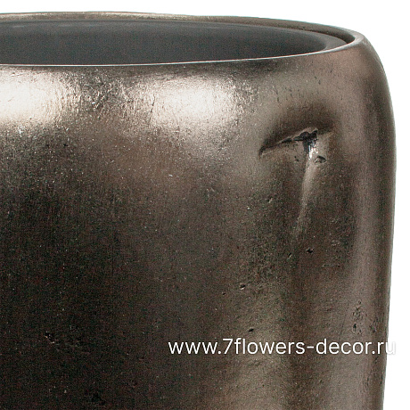 Кашпо полистоун Nobilis Marco Pa-silverbrown Vase, D31хH65 см с тех.горшком - фото 5