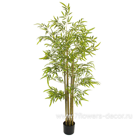 Растение искусственное Бамбук в кашпо, 1215 листьев, H150 см - фото 1