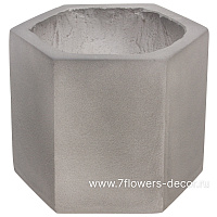 Кашпо Nobilis Marco "Stone graphite Prism" (файберглас), D12хH18 см - фото 1