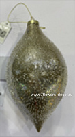 Елочная игрушка "Олива" (стекло), D10xH19,5 см - фото 1