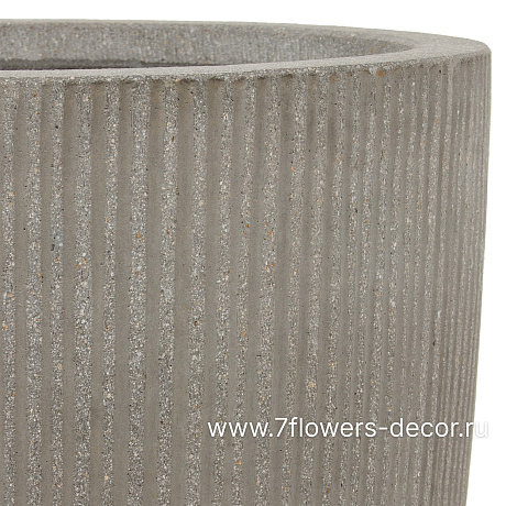 Кашпо Nobilis Marco Vertical stripes rough cement Vase (файкостоун), D30хH41 см - фото 2
