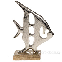 Фигура "Рыба" (металл), 15x6xH22 см, на деревянной подставке - фото 1