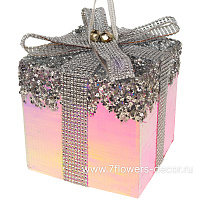 Елочная игрушка "Подарок" (пластик), 18,5x18,5xH23 см - фото 1