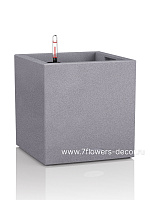 Кашпо Lechuza "Canto Square Complete stone grey" (пластик), 40x40xH40 см - фото 1