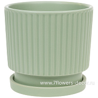 Горшок "Ayer" (керамика), D14xH13 см, с поддоном - фото 1