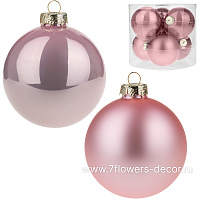 Елочная игрушка "Шар" (стекло), D8 см, набор (6 шт) - фото 1
