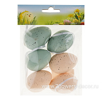 Набор яиц декоративных (пластик), 6 см, (6 шт.) - фото 1
