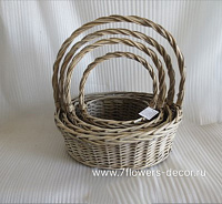 Корзина плетеная (ива), 42x36xH15/43 см - 25x19xH11/28 см, набор (4 шт)