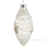 Елочная игрушка "Олива" (стекло), D8xH14 см - фото 1