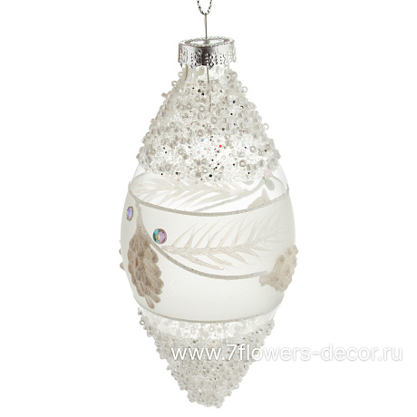 Елочная игрушка Олива (стекло), D8xH14 см - фото 1