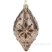 Елочная игрушка "Олива" (стекло), 7,5xH14 см - фото 1