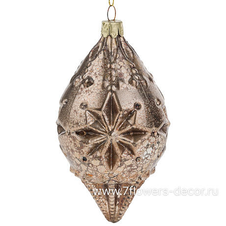 Елочная игрушка Олива (стекло), 7,5xH14 см - фото 1