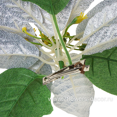 Цветок искусственный Пуансеттия (ткань), D21 см - фото 2