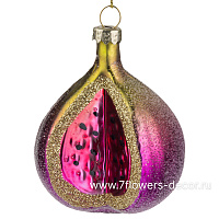 Елочная игрушка "Инжир" (стекло), 6x5xH8 см - фото 1