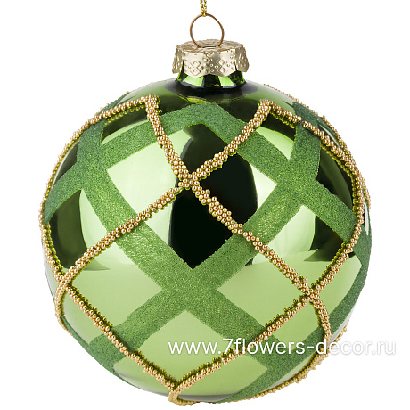 Елочная игрушка Шар (стекло), D10 см - фото 1